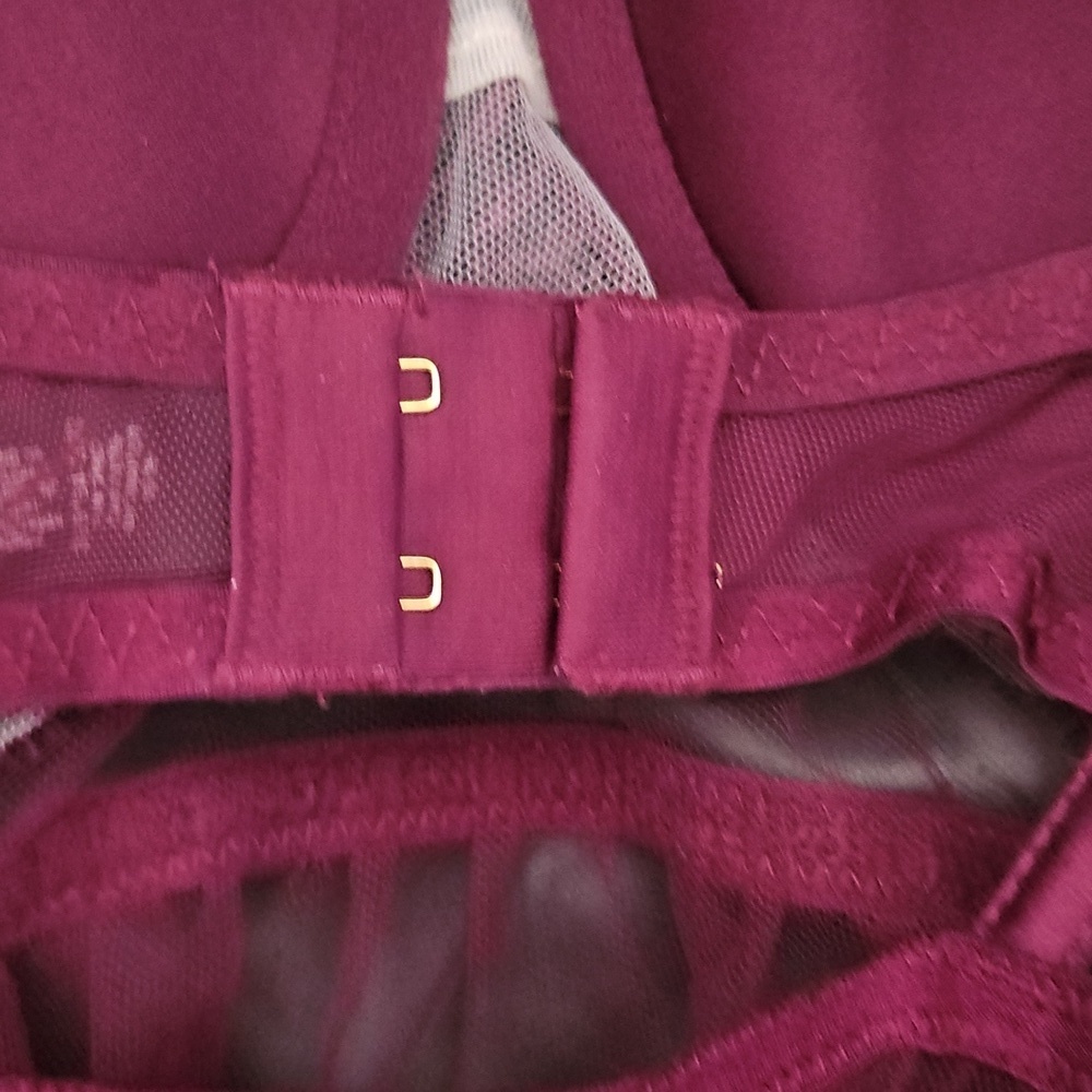 Victoria's Secret Babydoll Tulle Chemise Lingerie Push Up Sheer Purple 36D - Picture 10 of 11